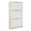 Axton Choctaw Shoe Cabinet With 3 Tilting Doors And 1 Layer In Oak Structure White