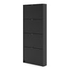 Axton Choctaw Shoe Cabinet With 4 Tilting Doors And 1 Layer In Matt Black