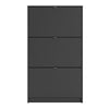 Axton Choctaw Shoe Cabinet With 3 Tilting Doors And 2 Layer In Matt Black