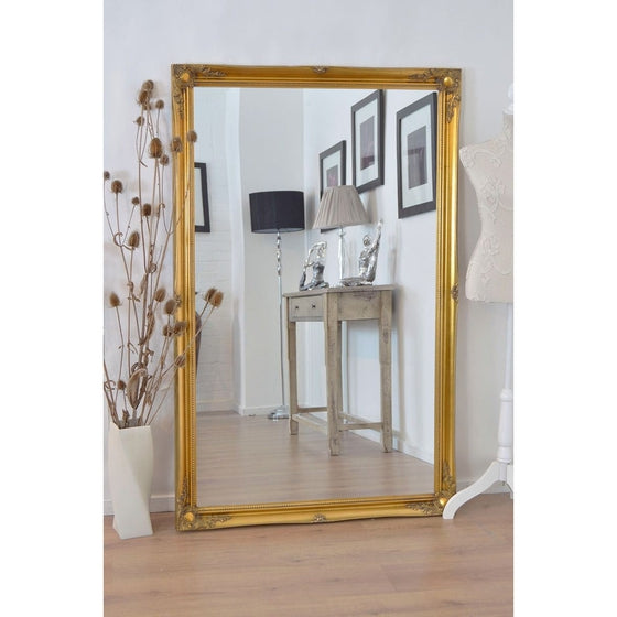 Carrington Vintage Gold Baroque Antique Design Leaner Mirror 168 x 107 CM