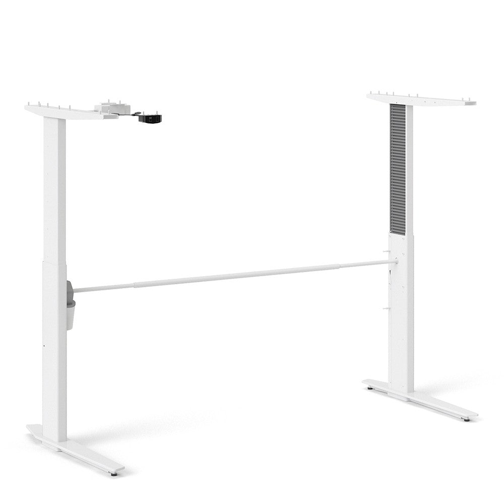 Axton Trinity Desk 150 cm In White With Height Adjustable Legs With Electric Control In White