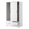 Axton Clason Wardrobe - 2 Doors 4 Drawers In White and Oak