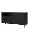 Axton Blauzes Sideboard 3 Drawers 3 Doors In Black and Walnut