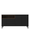 Axton Blauzes Sideboard 3 Drawers 3 Doors In Black and Walnut