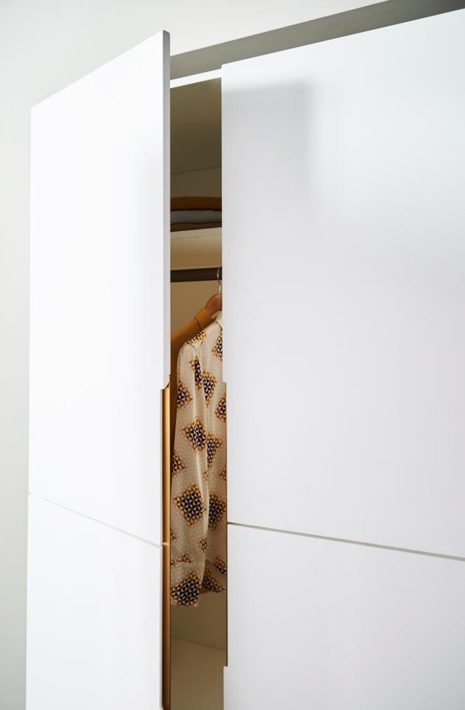 Gillmore Space Alberto Wardrobe White With Brass Accent