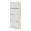 Axton Choctaw Shoe Cabinet  With 4 Tilting Doors And 2 Layers In Oak Structure White