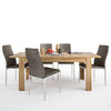 Axton Bronxwood Extending Dining Table in Grandson Oak + 6 Milan High Back Chair Dark Brown