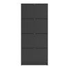 Axton Choctaw Shoe Cabinet With 4 Tilting Doors and 2 Layers in Matt Black