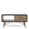 Axton Longwood Coffee Table With 1 Drawer In Matt Black Walnut.