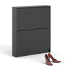 Axton Choctaw Shoe Cabinet With 2 Tilting Doors And 2 Layers In Matt Black