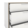 Axton Clason Wide Chest of 6 Drawers (3+3) in White and Oak