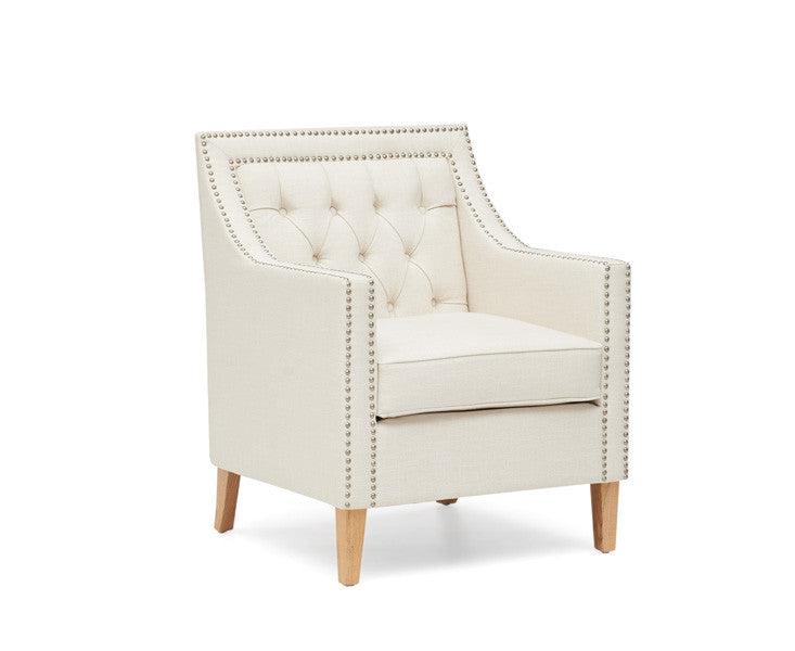 Casa Bella Ivory Fabric Armchair
