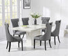 Como 200cm Ivory White Marble Dining Table