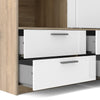 Axton Clason Wardrobe 2 Doors 4 Drawers In Oak With White High Gloss