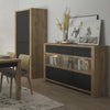 Axton Morris 3 Door Sideboard in Lefkas Oak With Matt Black Fronts