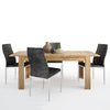 Axton Bronxwood Extending Dining Table in Grandson Oak + 6 Milan High Back Chair Black