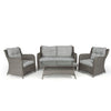 Home Junction Elise 2 Seater Sofa with Two Armchairs & Coffee Table Grey