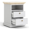 Axton Westchester Bedside 2 Drawers In White And Oak