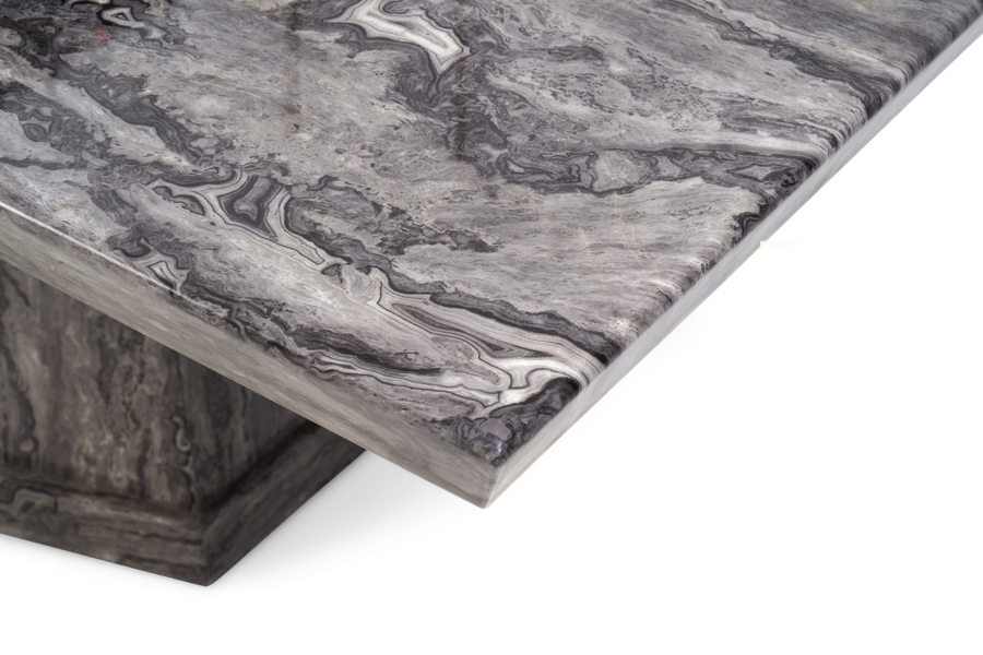 Como 200cm Grey Marble Dining Table