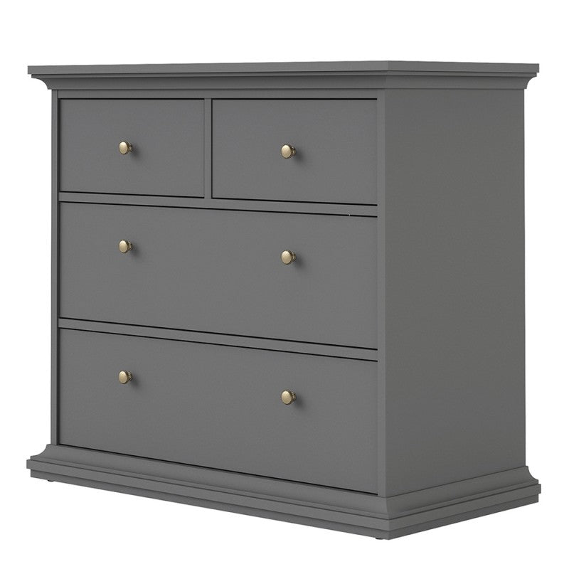 Axton Westchester Chest of 4 Drawers In Matt Grey
