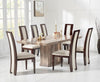 Como 200cm Brown Marble Dining Table