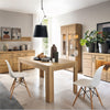 Axton Bronxwood Extending Dining Table in Grandson Oak + 6 Milan High Back Chair Grey.