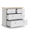 Axton Westchester Chest of 4 Drawers In White and Oak