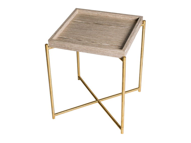 Gillmore Space Iris Square Side Table Weathered Oak Top