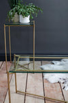 Gillmore Space Iris Rectangle Side Table Clear Glass Top