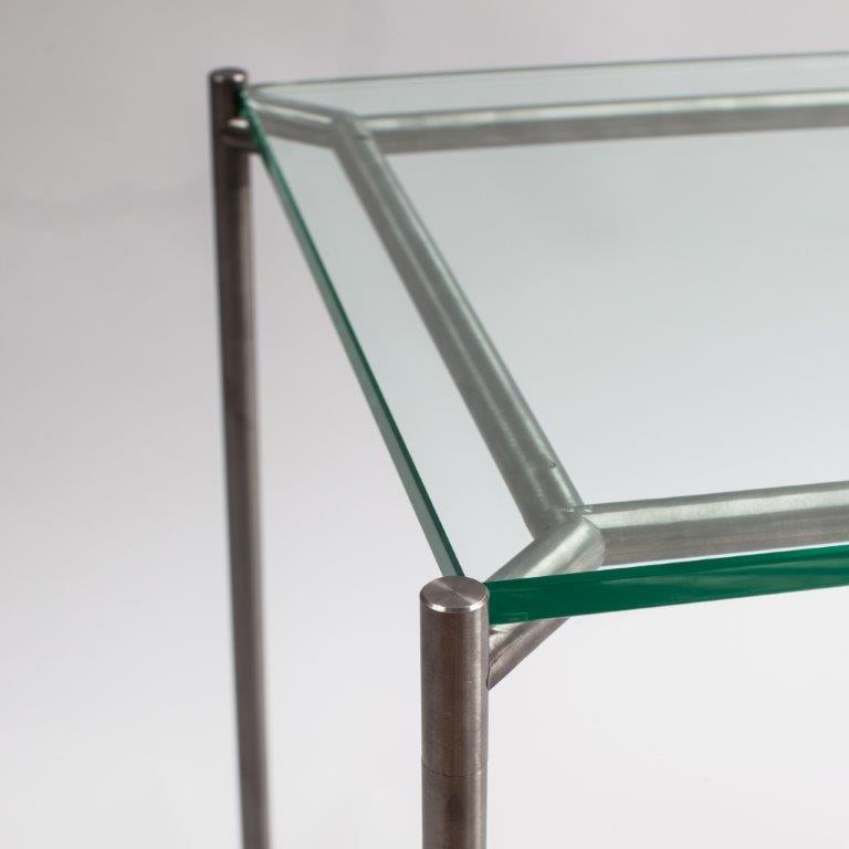 Gillmore Space Iris Rectangle Side Table Clear Glass Top