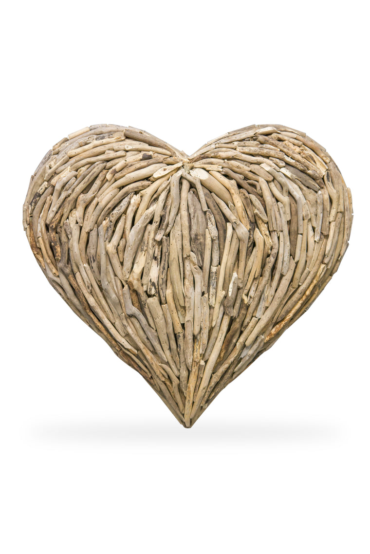 Bodiam Raby Driftwood Heart Large Wall Deco