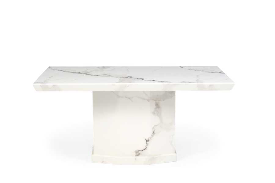Como 160cm Ivory White Marble Dining Table