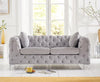 Alegra Grey Plush 2 Seater Sofa