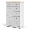 Axton Westchester Chest Of 6 Drawers In White and Oak