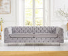 Alegra Grey Plush 3 Seater Sofa