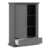 Axton Westchester Wardrobe with 2 Doors 1 Drawer 2 Shelves In Matt Grey