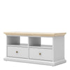 Axton Westchester TV Unit - 2 Drawers 2 Shelves In White And Oak