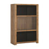 Axton Morris 2 Door Display Cabinet in Lefkas Oak With Matt Black Fronts