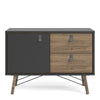 Axton Longwood Sideboard with 1 Door + 2 Drawers In Matt Black Walnut