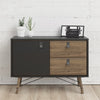 Axton Longwood Sideboard with 1 Door + 2 Drawers In Matt Black Walnut