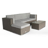 Home Junction Salvador Grey Contemporary 4 Seater Sofa with Large Footstool & Coffee Table