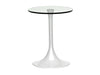 Gillmore Space Swan Circular Side Table Clear Glass Top