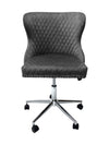 Carvello Napier Grey Premium Upholstered Velvet Office Chair Tufted Back with Lion Head Knocker