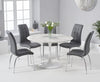 Brittney 120cm Round White Marble Effect Dining Table