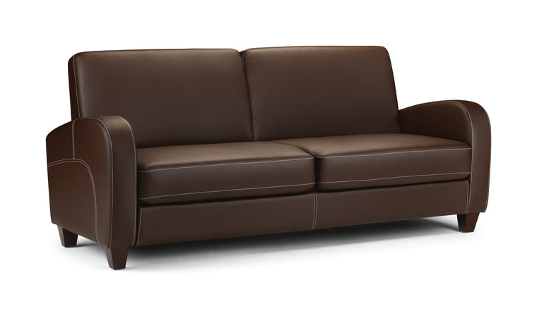 Julian Bowen Vivo 3 Seater Sofa in Chestnut Faux Leather