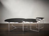 Gillmore Space Finn Small Circular Coffee Table Black Glass Top & Polished Chrome Frame