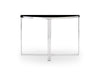 Gillmore Space Finn Demi Lune Console Table Black Glass Top & Polished Chrome Frame