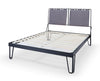 Gillmore Space Finn King Bed Pewter Grey Upholstered & Black Frame