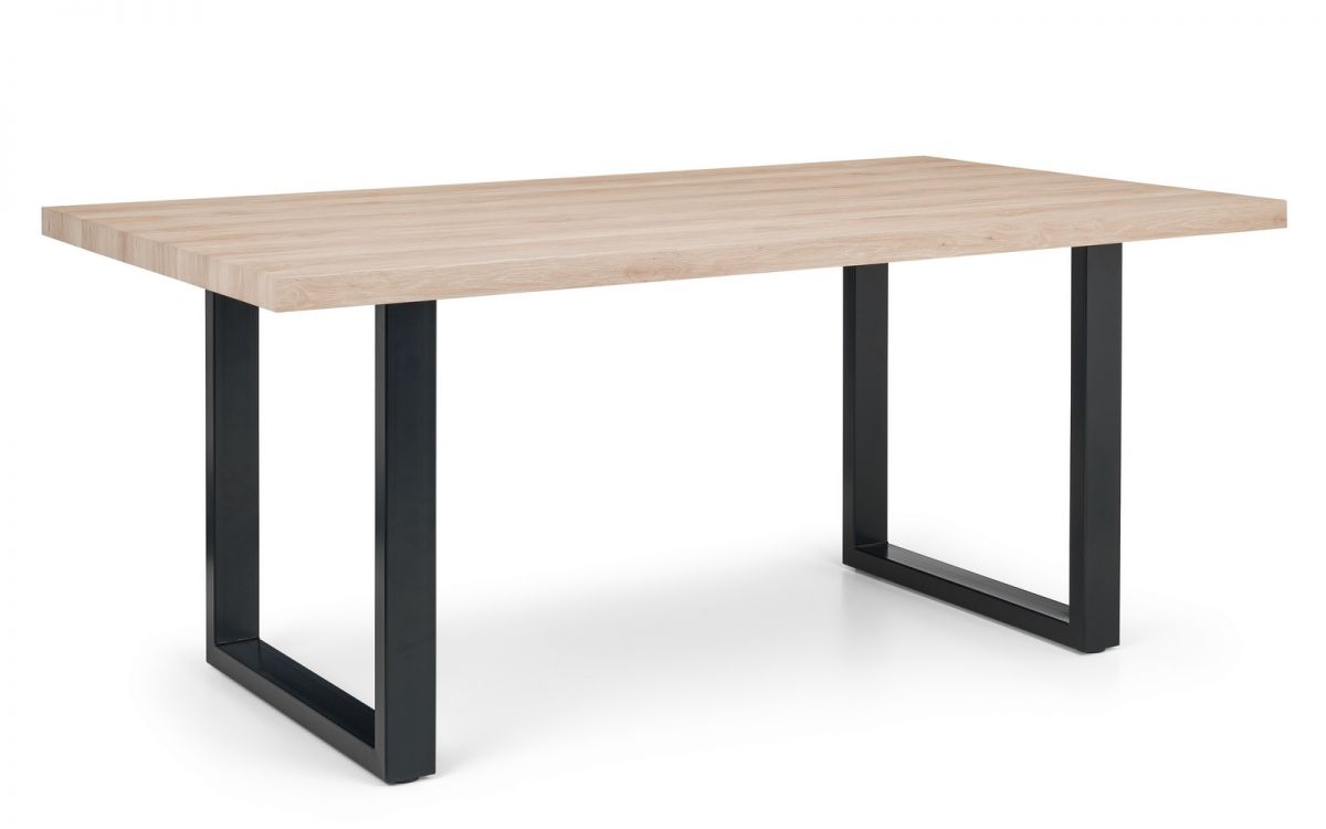 Julian Bowen Berwick Oak Dining Table 180cm & Brooklyn Charcoal Chairs