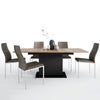 Axton Belmont  Extending Dining Table + 4 Milan High Back Chair Dark Brown